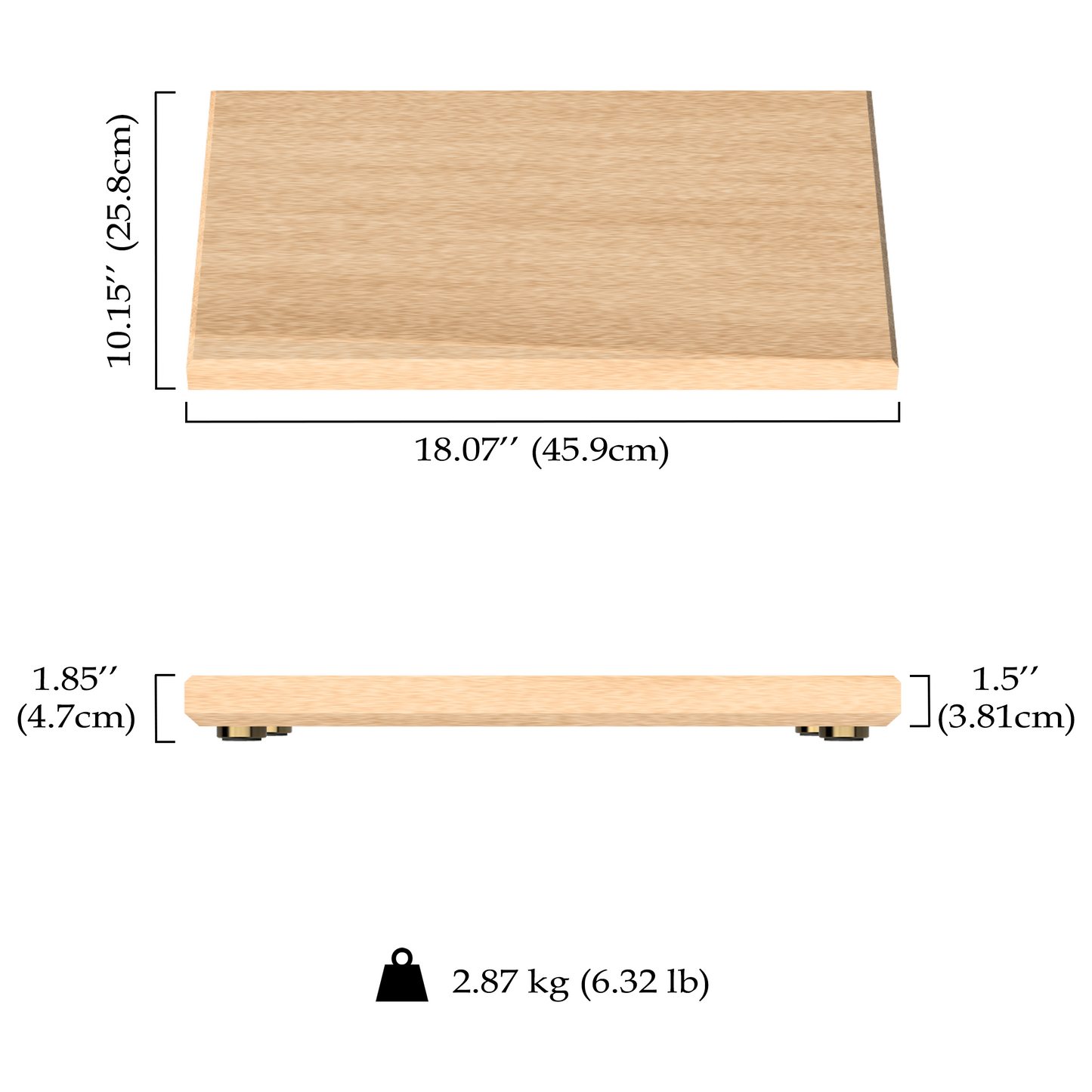 18″ x 10″ x 1.5″ Cherry+++