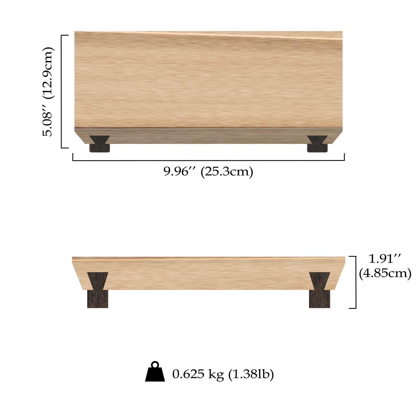 {3} 9.96″ x 5″ Black Walnut+++