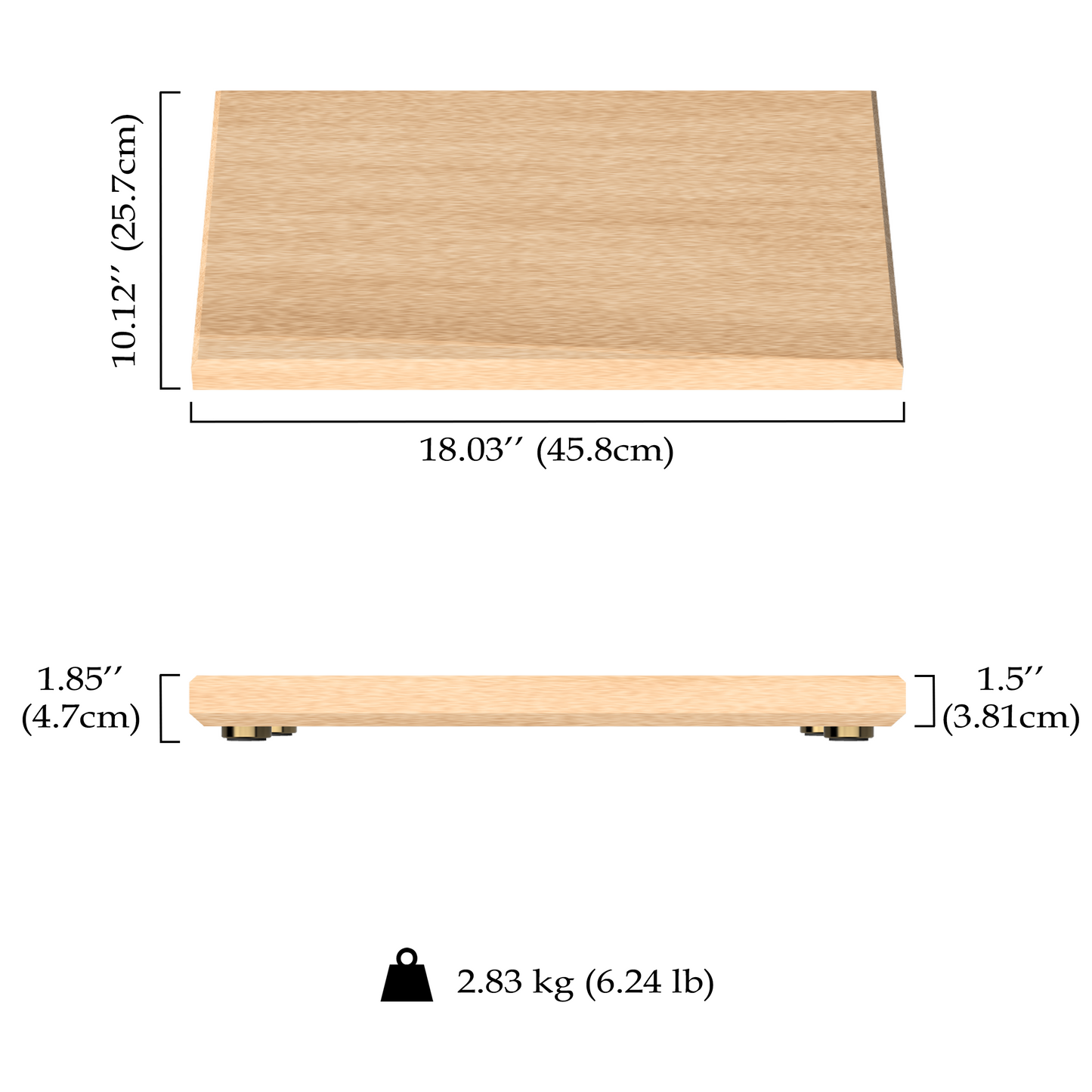 18″ x 10″ x 1.5″ Cherry+++