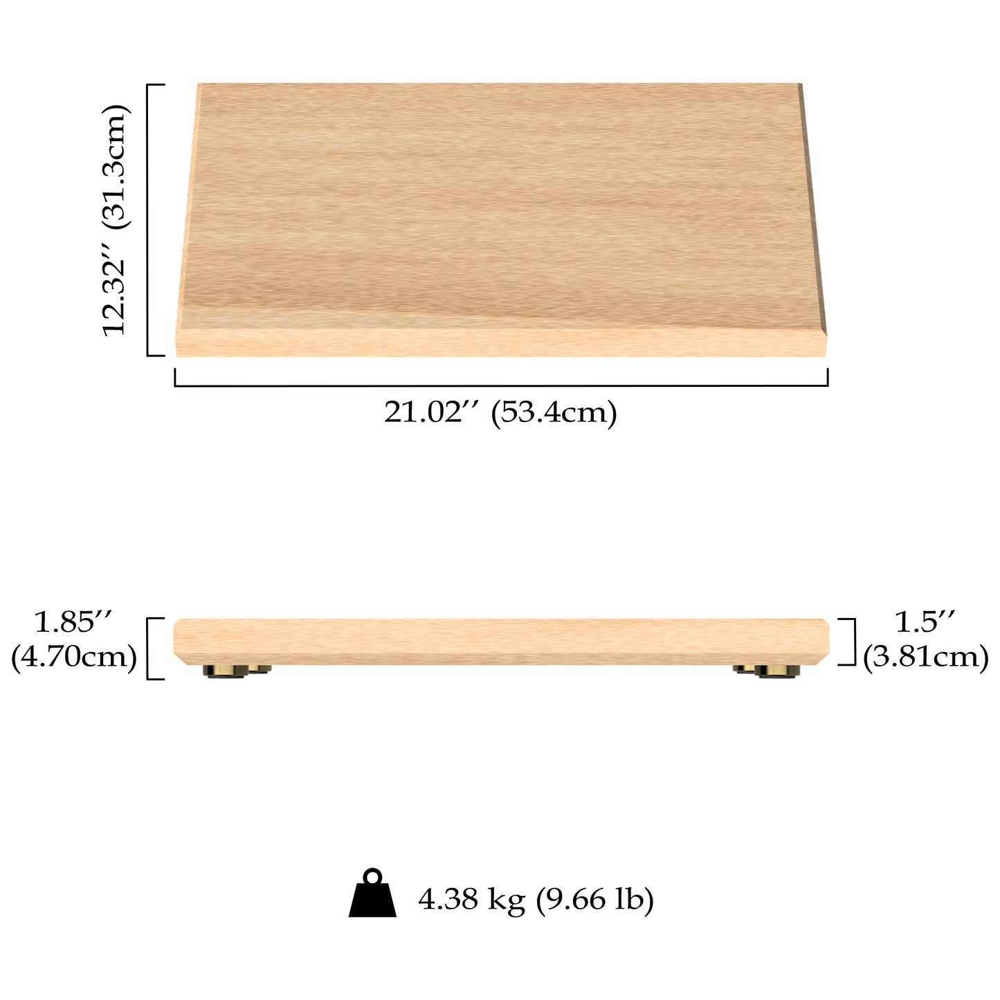 21″ x 12″ x 1.5″ Maple++