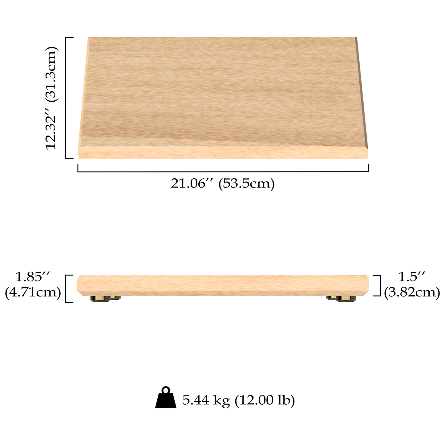 21″ x 12″ x 1.5″ Maple++