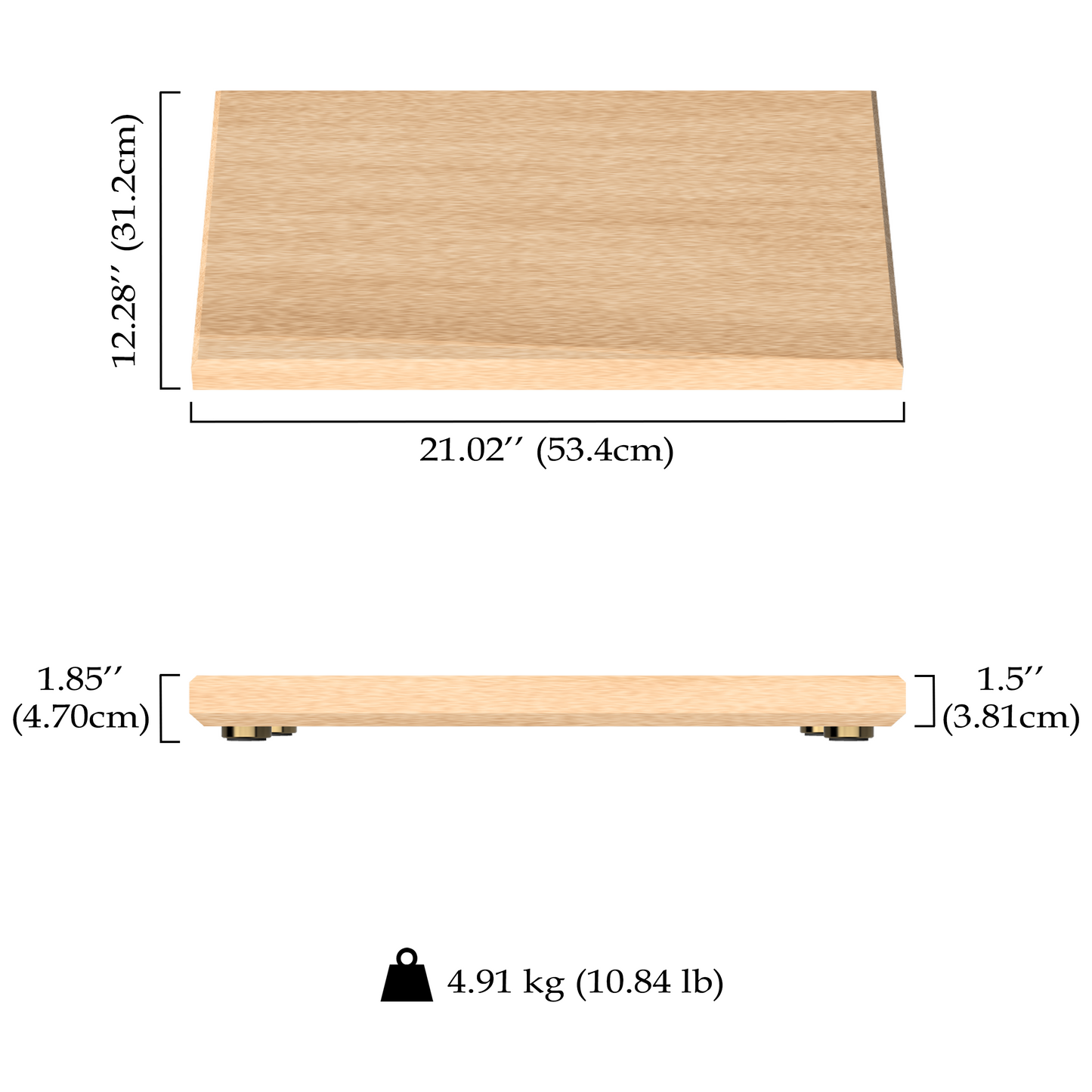 21″ x 12″ x 1.5″ Padauk++