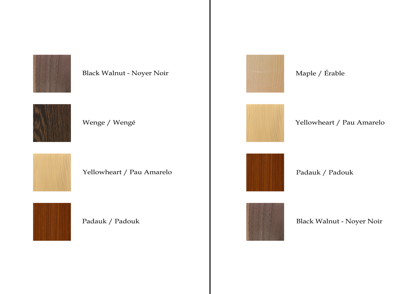 {2} 9.96″ x 5″ Black Walnut+++ & Maple+++